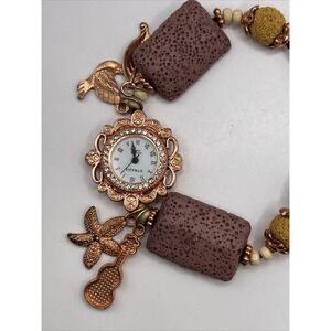 Strada Women's Watch Austrian Crystal Beachy Charms Drawstring 27mm- New Battery